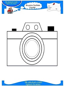 Çocuklar İçin Fotoğraf-Makinesi Boyama Sayfaları 